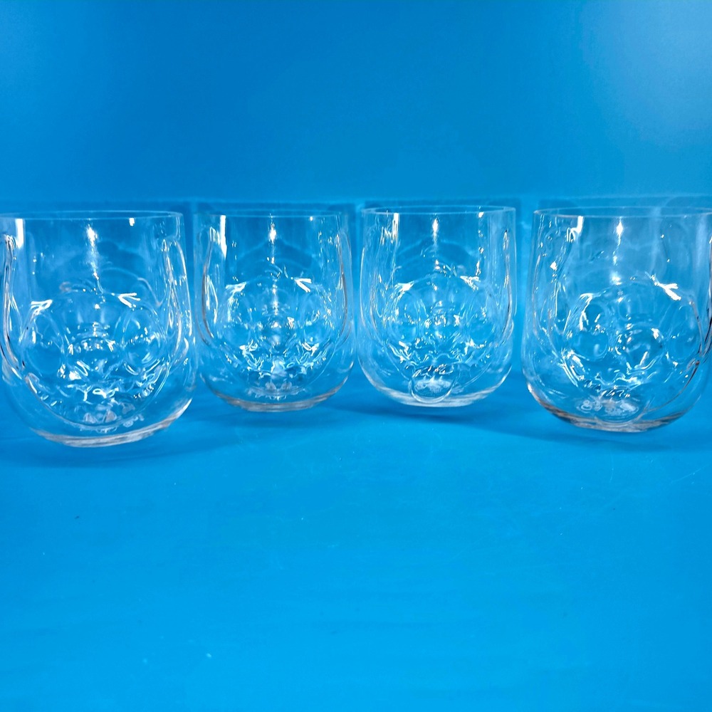Disney Lilo & Stitch Set of 4 Clear Acrylic 3D Molded Face Tumbler Glasses 26oz